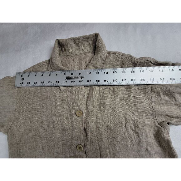 Eileen Fisher Womens Organic Linen Button-Up Shirt Jacket Lightweight Casual - Picture 5 of 8